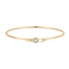 Evesaddiction Custom Birthstone Bezel Set Bangle - Gold / 1