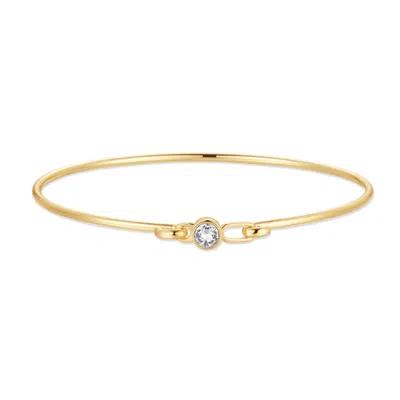 Evesaddiction Custom Birthstone Bezel Set Bangle - Gold / 1