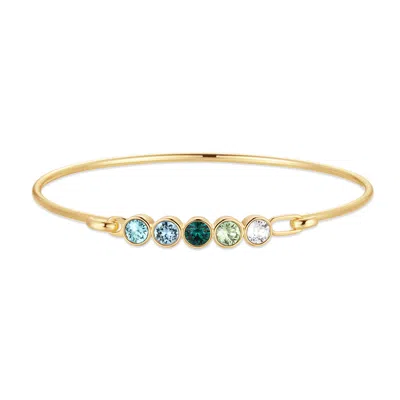 Evesaddiction Custom Birthstone Bezel Set Bangle - Gold / 5