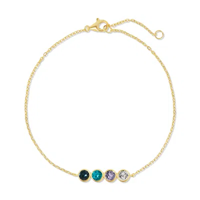 Evesaddiction Custom Birthstone Bezel Set Bracelet - Gold / 4