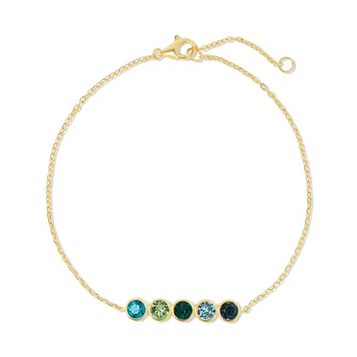 Evesaddiction Custom Birthstone Bezel Set Bracelet - Gold / 5
