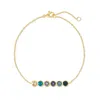 Evesaddiction Custom Birthstone Bezel Set Bracelet - Gold / 6 In Gold