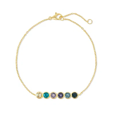 Evesaddiction Custom Birthstone Bezel Set Bracelet - Gold / 6