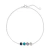 Evesaddiction Custom Birthstone Bezel Set Bracelet - Silver / 4 In Blue
