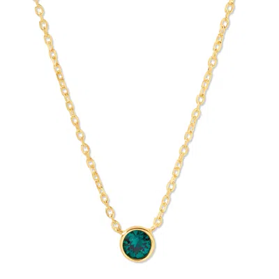 Evesaddiction Custom Birthstone Bezel Set Necklace - Gold / 1