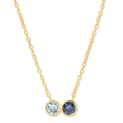 Evesaddiction Custom Birthstone Bezel Set Necklace - Gold / 2