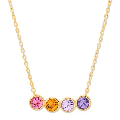 Evesaddiction Custom Birthstone Bezel Set Necklace - Gold / 4