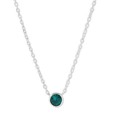 Evesaddiction Custom Birthstone Bezel Set Necklace - Silver / 1