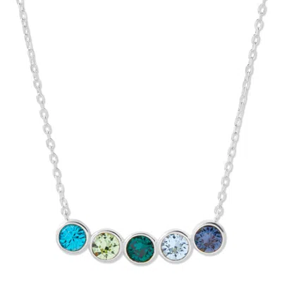 Evesaddiction Custom Birthstone Bezel Set Necklace - Silver / 5 In Metallic
