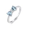 Evesaddiction Custom Birthstone Bow Ring - Silver / 6 / March In Metallic