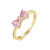 Evesaddiction Custom Birthstone Bow Ring In Gold