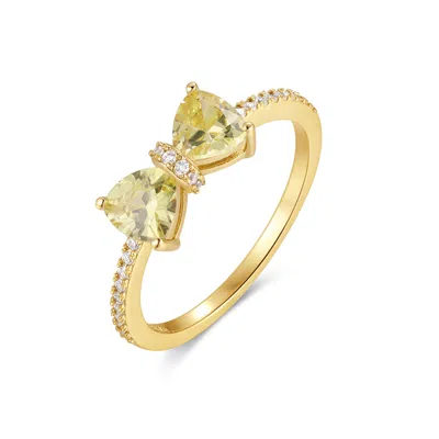 Evesaddiction Custom Birthstone Bow Ring - Gold / 8 / November