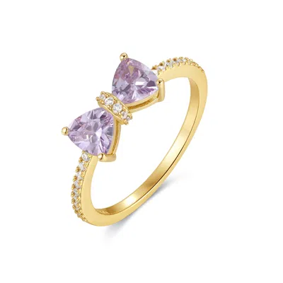 Evesaddiction Custom Birthstone Bow Ring - Gold / 9 / June