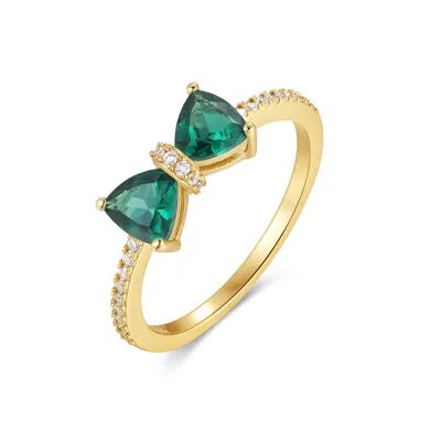 Evesaddiction Custom Birthstone Bow Ring - Gold / 9 / May