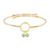 Evesaddiction Custom Birthstone Charm Bangle Bracelet - Gold / 2 In Gold