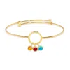 Evesaddiction Custom Birthstone Charm Bangle Bracelet - Gold / 3 In Gold
