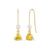 Evesaddiction Custom Birthstone Drop Pearl Earrings - Gold / November In Gold