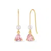 Evesaddiction Custom Birthstone Drop Pearl Earrings - Gold / October In Gold