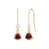 Evesaddiction Custom Birthstone Drop Pearl Earrings In Gold