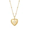 Evesaddiction Custom Birthstone Heart Locket - Gold / April In Gold