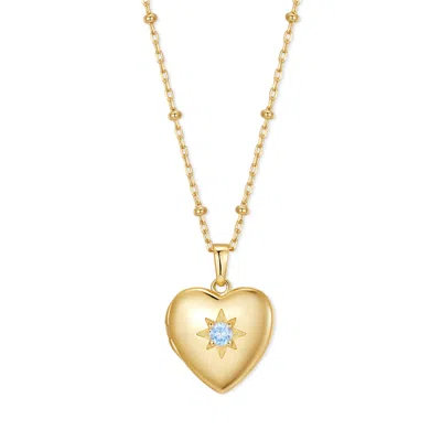 Evesaddiction Custom Birthstone Heart Locket - Gold / December