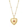 Evesaddiction Custom Birthstone Heart Locket - Gold / January In Gold