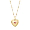 Evesaddiction Custom Birthstone Heart Locket - Gold / July In Gold