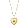 Evesaddiction Custom Birthstone Heart Locket - Gold / May In Gold