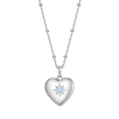 Evesaddiction Custom Birthstone Heart Locket - Silver / December In Metallic