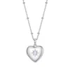 Evesaddiction Custom Birthstone Heart Locket - Silver / July