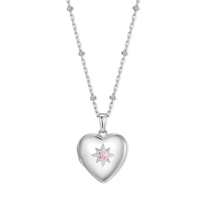 Evesaddiction Custom Birthstone Heart Locket - Silver / October In Metallic