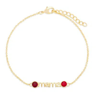 Evesaddiction Custom Birthstone Mama Bracelet - 2 / Gold
