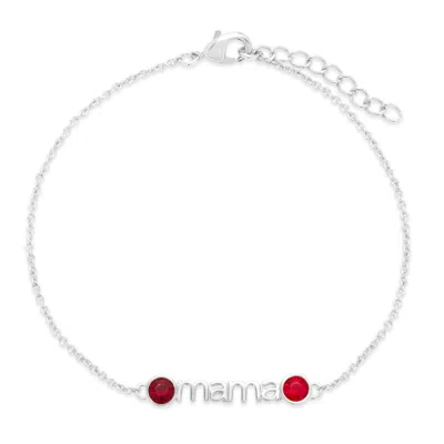Evesaddiction Custom Birthstone Mama Bracelet - 2 / Silver In Metallic