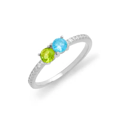 Evesaddiction Custom Birthstone Pave Band Eternity Ring - Silver / 2 / 6 In Metallic