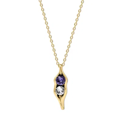 Evesaddiction Custom Birthstone Pea In A Pod Necklace - Gold / 2