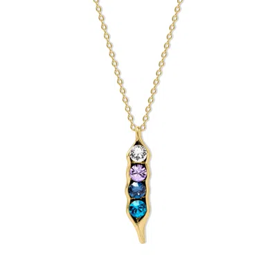 Evesaddiction Custom Birthstone Pea In A Pod Necklace - Gold / 4
