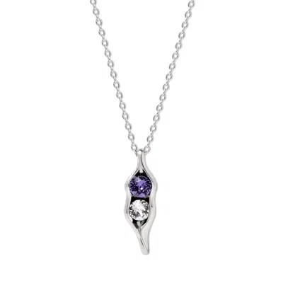 Evesaddiction Custom Birthstone Pea In A Pod Necklace - Silver / 2