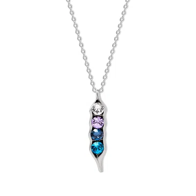 Evesaddiction Custom Birthstone Pea In A Pod Necklace - Silver / 4
