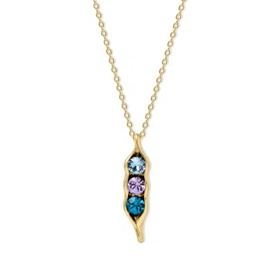 Evesaddiction Custom Birthstone Pea In A Pod Necklace In Gold