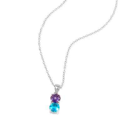 Evesaddiction Custom Birthstone Pendant - Silver / 2 In Multi