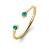 Evesaddiction Custom Birthstone Petite Cuff Ring In Gold