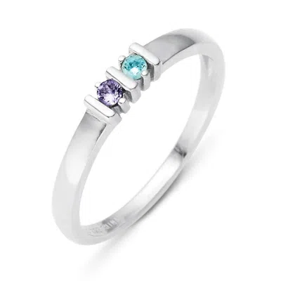 Evesaddiction Custom Birthstone Silver Eternity Ring