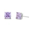 Evesaddiction Custom Cushion Cut Birthstone Earrings - Silver In Metallic