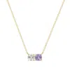 Evesaddiction Custom Cushion Cut Birthstone Necklace - Gold In Gold