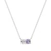 Evesaddiction Custom Cushion Cut Birthstone Necklace - Silver In Metallic