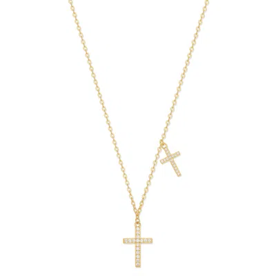 Evesaddiction Custom Cz Cross Station Necklace - Gold / 1