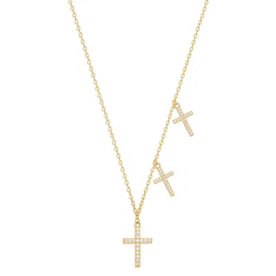 Evesaddiction Custom Cz Cross Station Necklace - Gold / 2