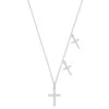 Evesaddiction Custom Cz Cross Station Necklace - Silver / 2 In Metallic