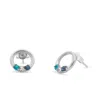 Evesaddiction Custom Eternity Circle Birthstone Earrings - Silver / 3 In Metallic