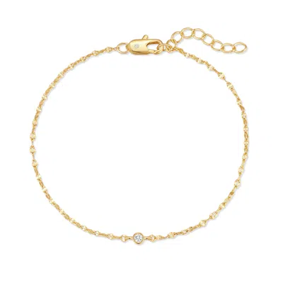Evesaddiction Custom Family Bezel Birthstone Bracelet - Gold / 1